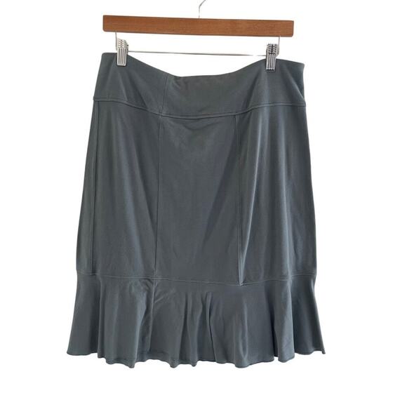 Athleta Gatsby Pull On Flounce Hem Skirt Gray Blue Size Medium 0627A - Picture 1 of 6